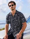 Lerros Shirt Maritime Print - Classic Navy