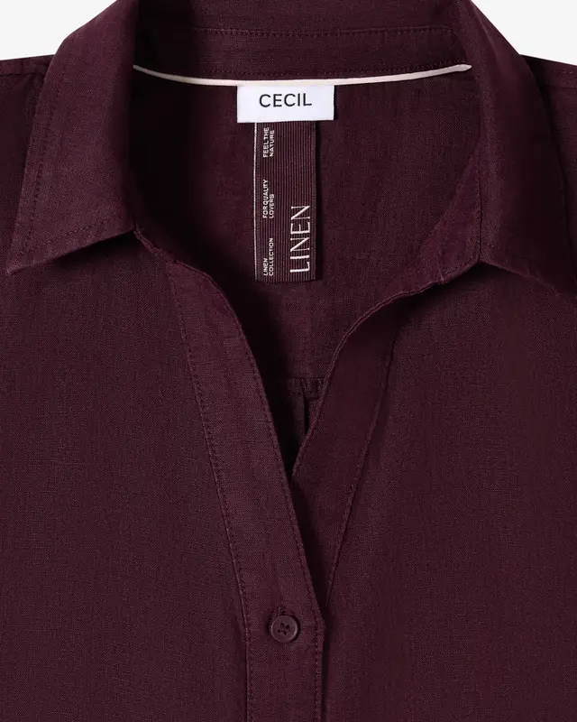 Cecil Leinen Bluse - Rich Burgundy