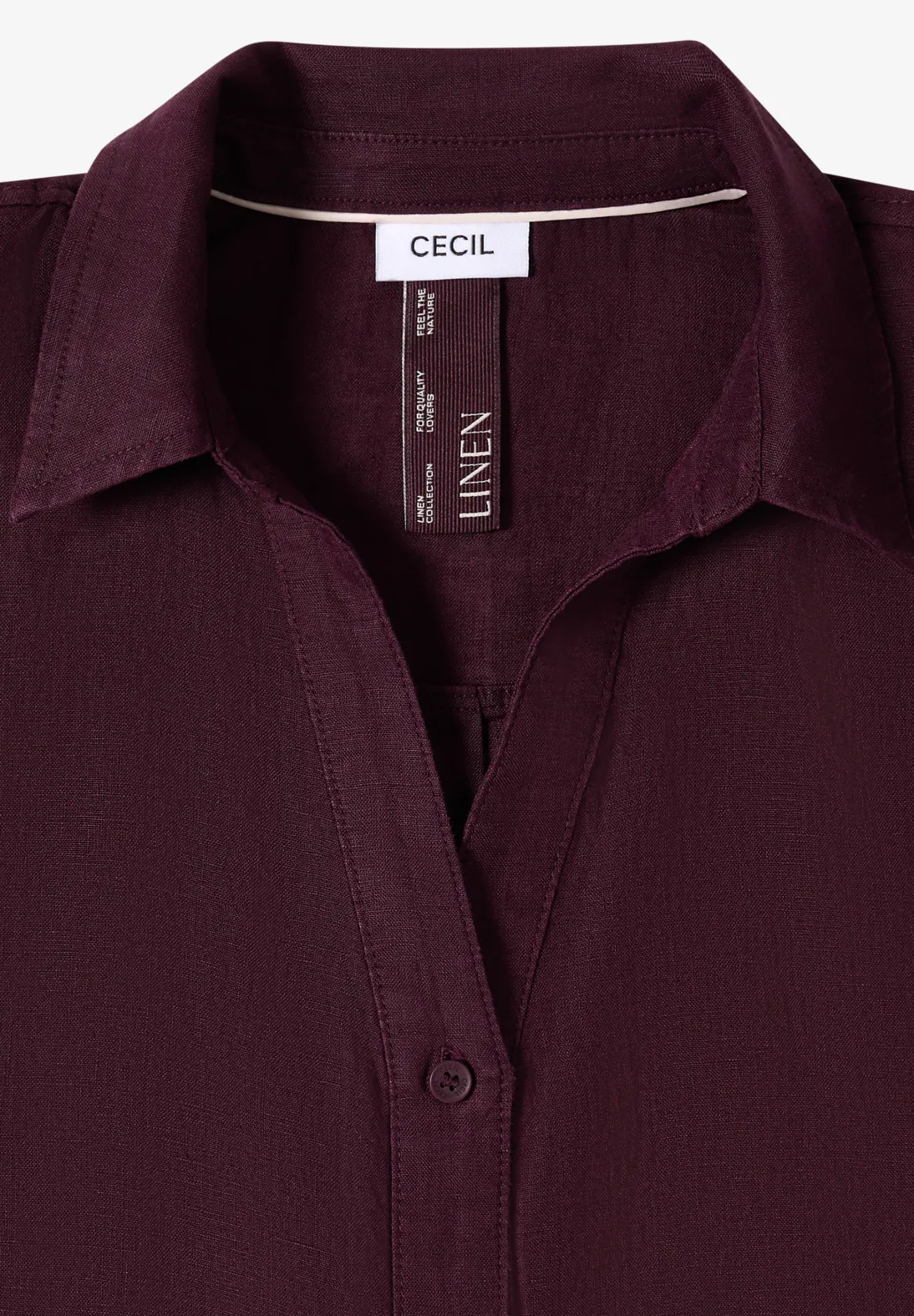 Cecil Linen Blouse - Rich Burgundy