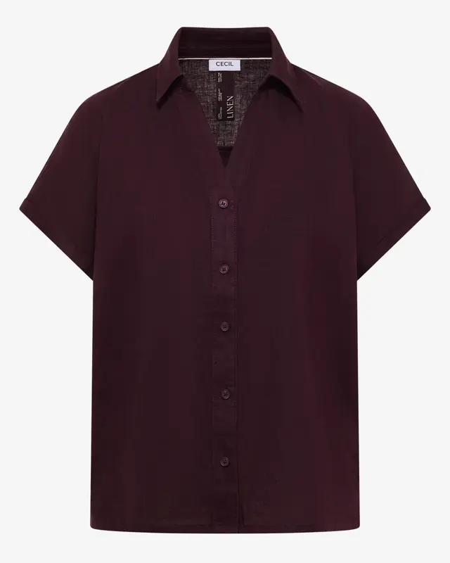 Cecil Leinen Bluse - Rich Burgundy