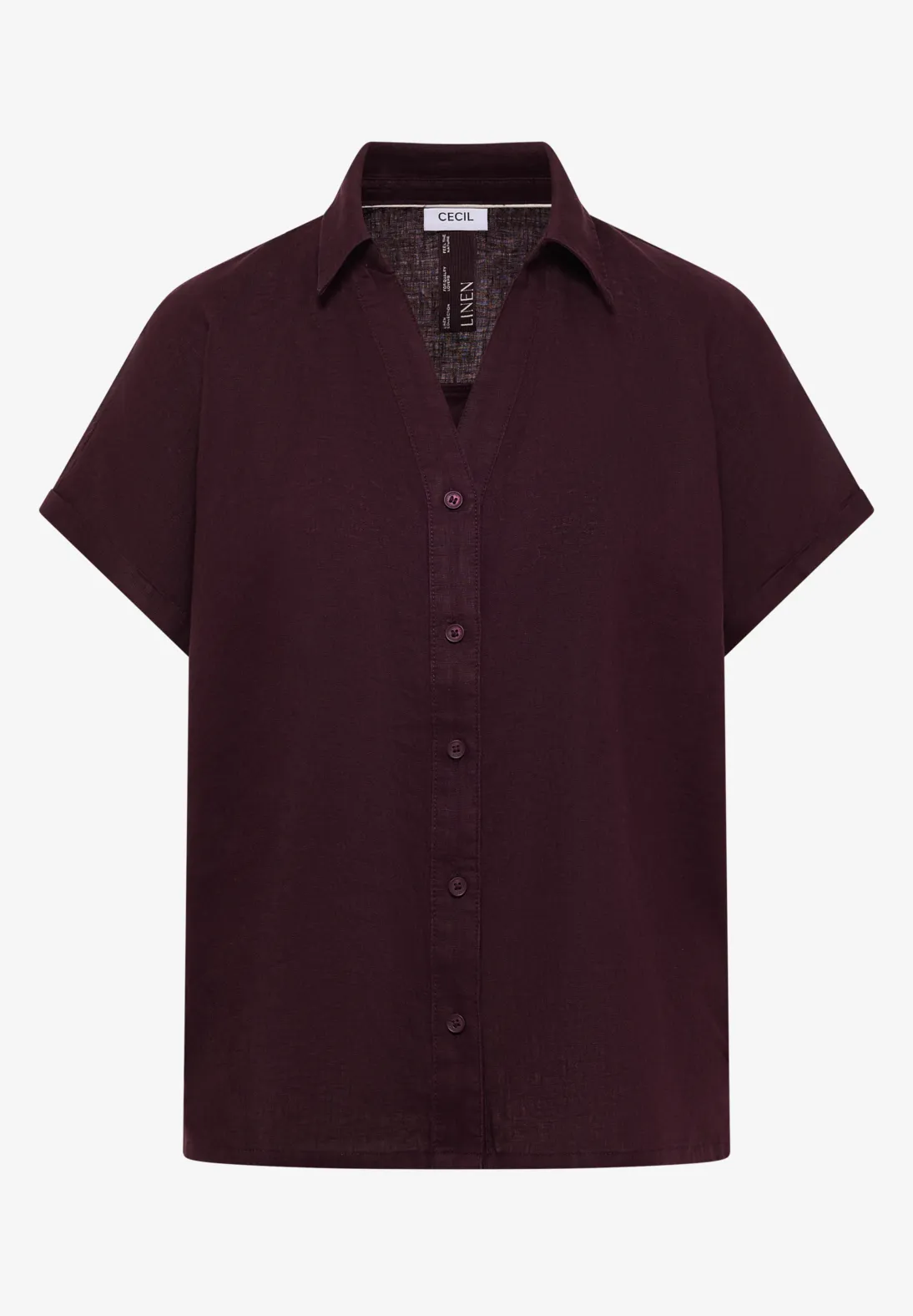 Cecil Linnen Blouse - Rich Burgundy