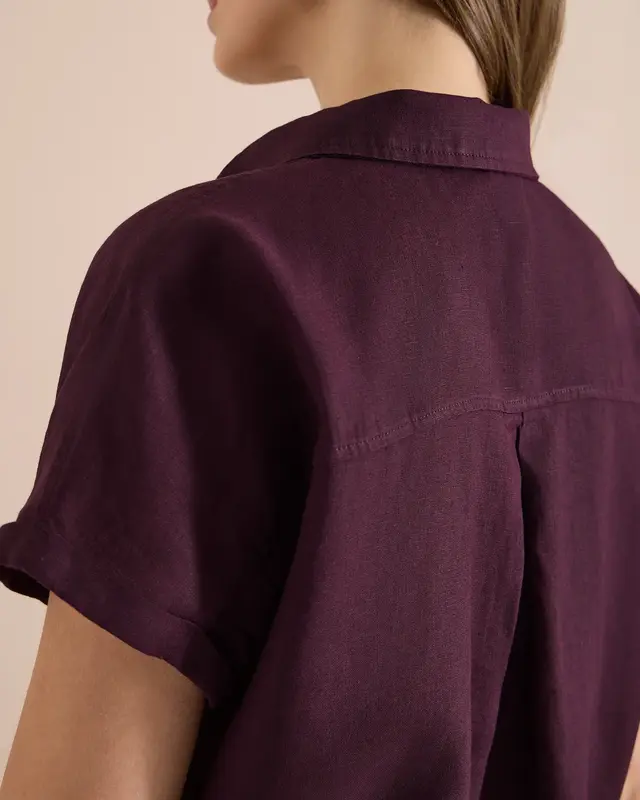 Cecil Linnen Blouse - Rich Burgundy