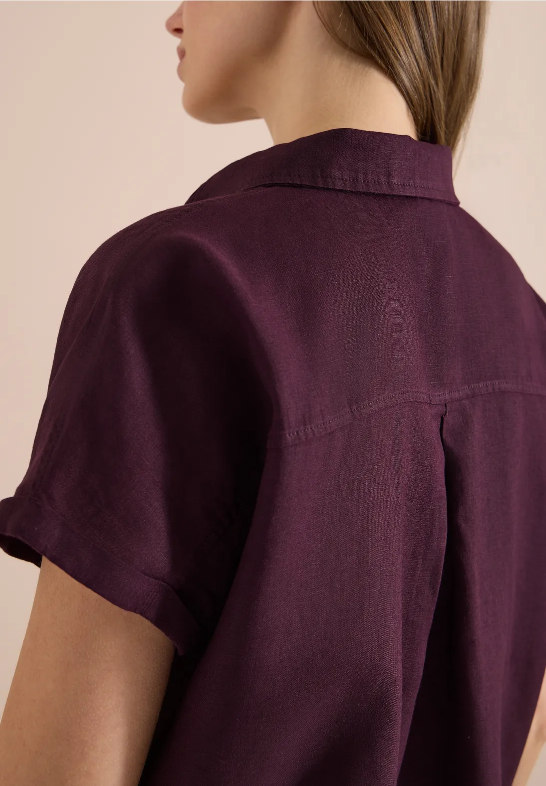 Cecil Linnen Blouse - Rich Burgundy