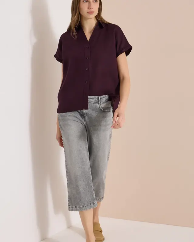 Cecil Linnen Blouse - Rich Burgundy