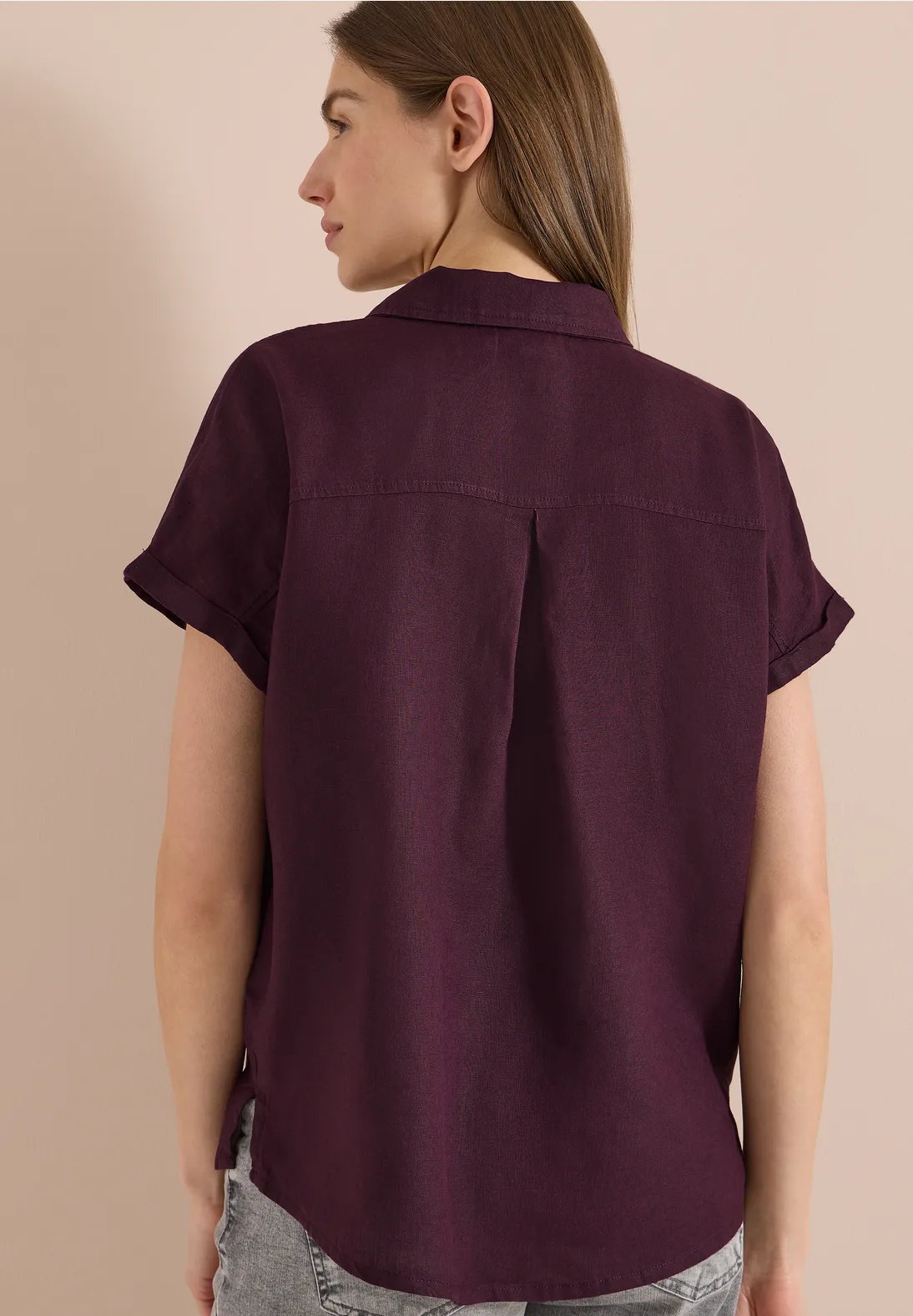 Cecil Linnen Blouse - Rich Burgundy