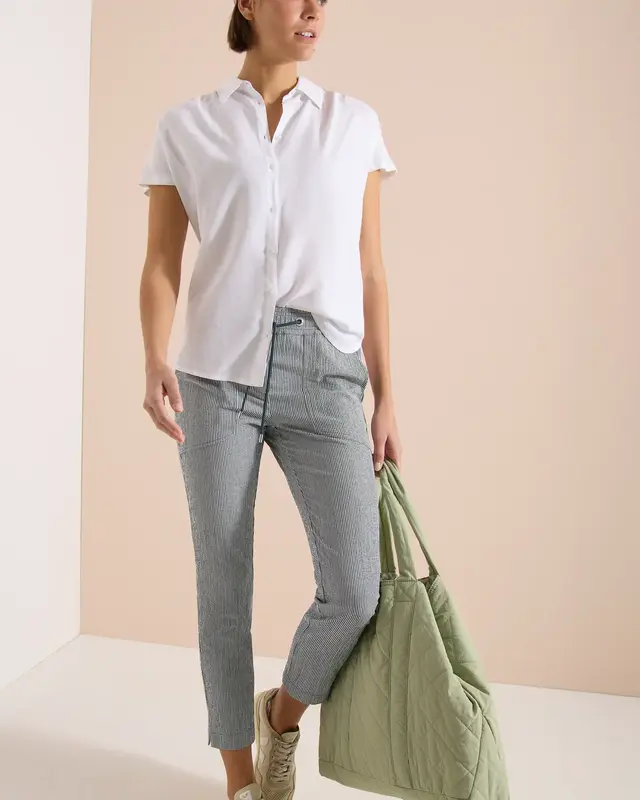 Cecil Seersucker Pants - Palm Breeze Green