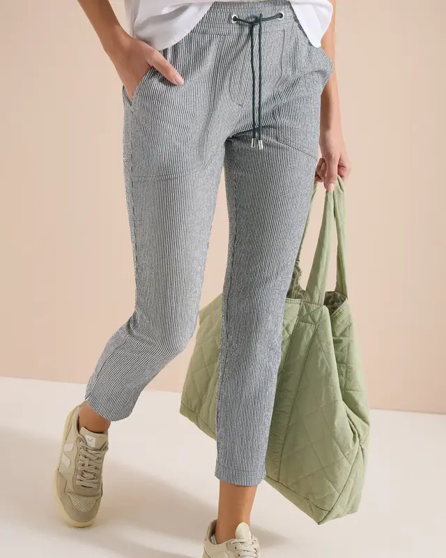 Cecil Seersucker Broek - Palm Breeze Green