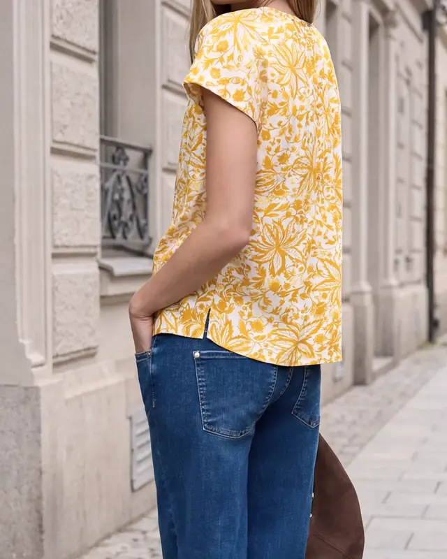 Street One Studio Print Bluse - Earthy Yellow