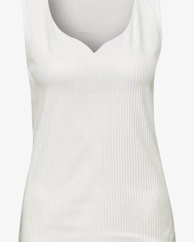 Street One Basic Top Hartvormige Halslijn Gania - Off White
