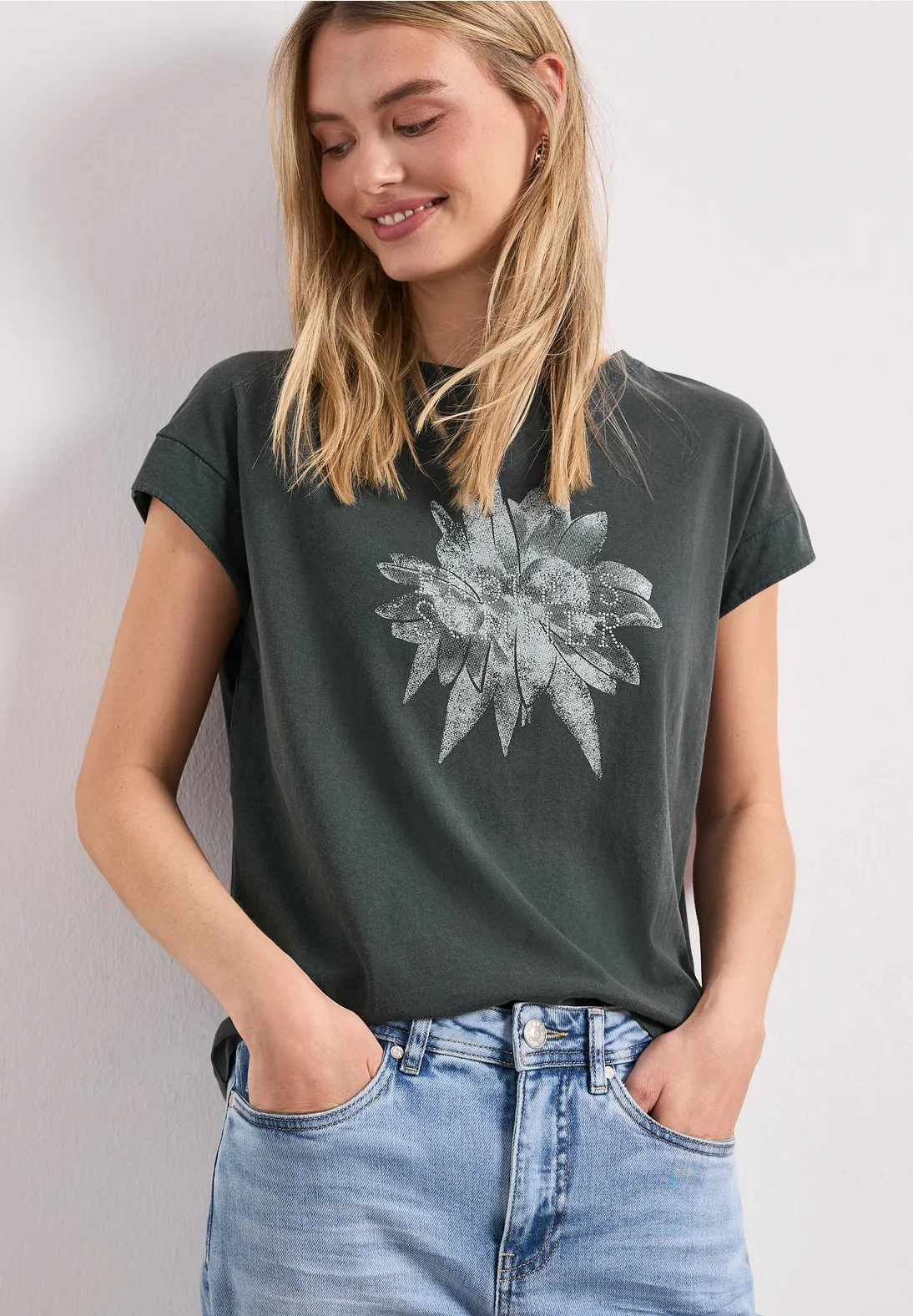 Street One Shirt mit Artwork - Deep Bound Green