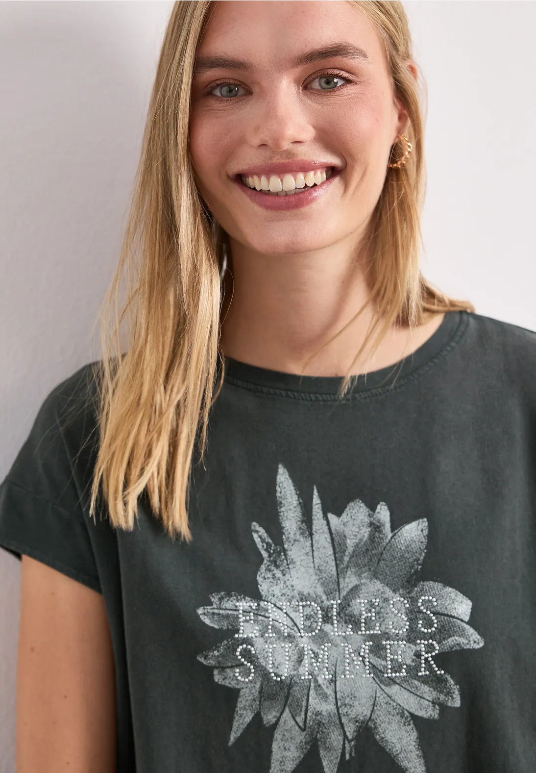 Street One Shirt with Artwork - Deep Bound Green