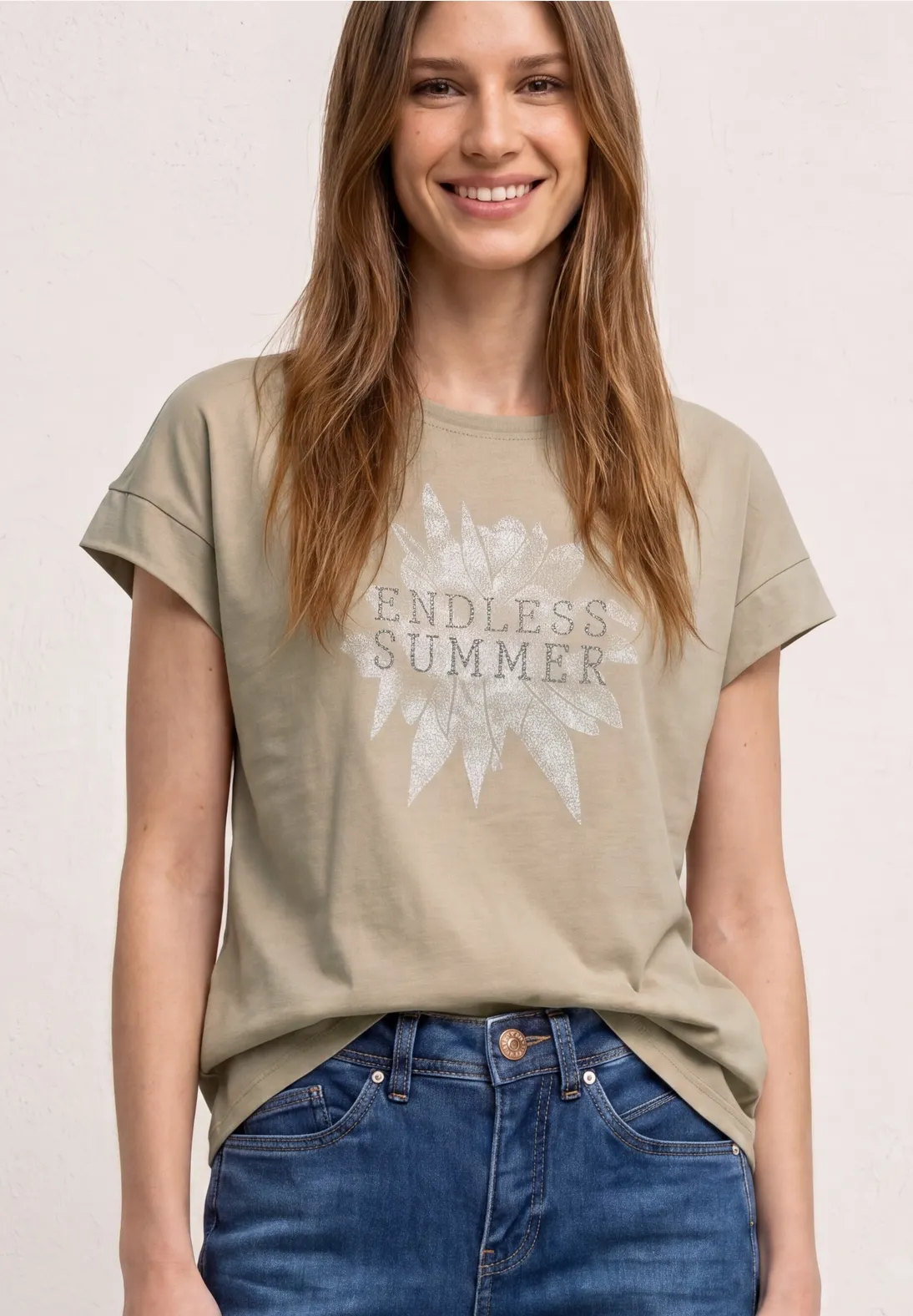 Street One Shirt mit Artwork - Timeless Beige