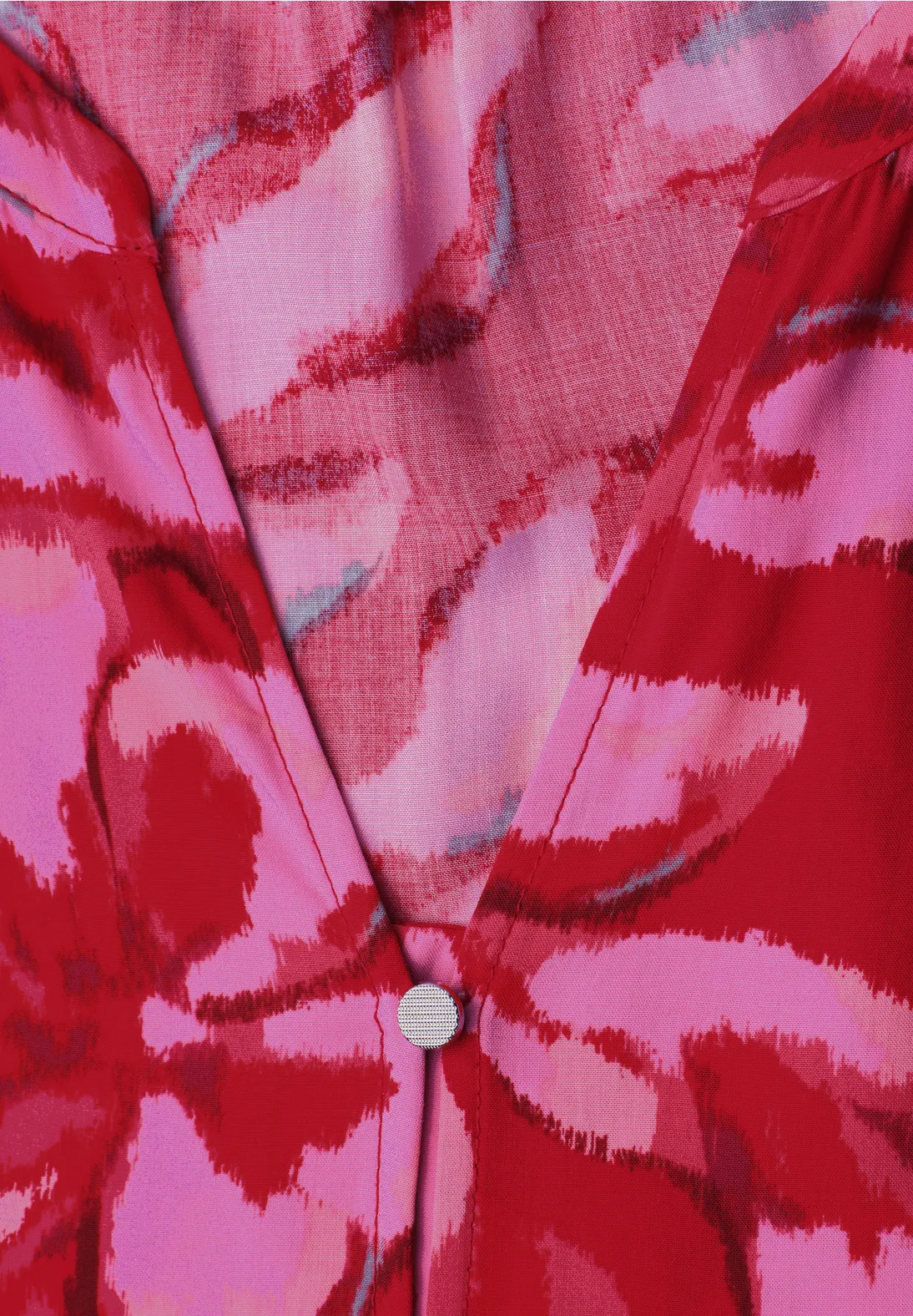 Street One Print Blouse Knoopdetail - Salsa Red