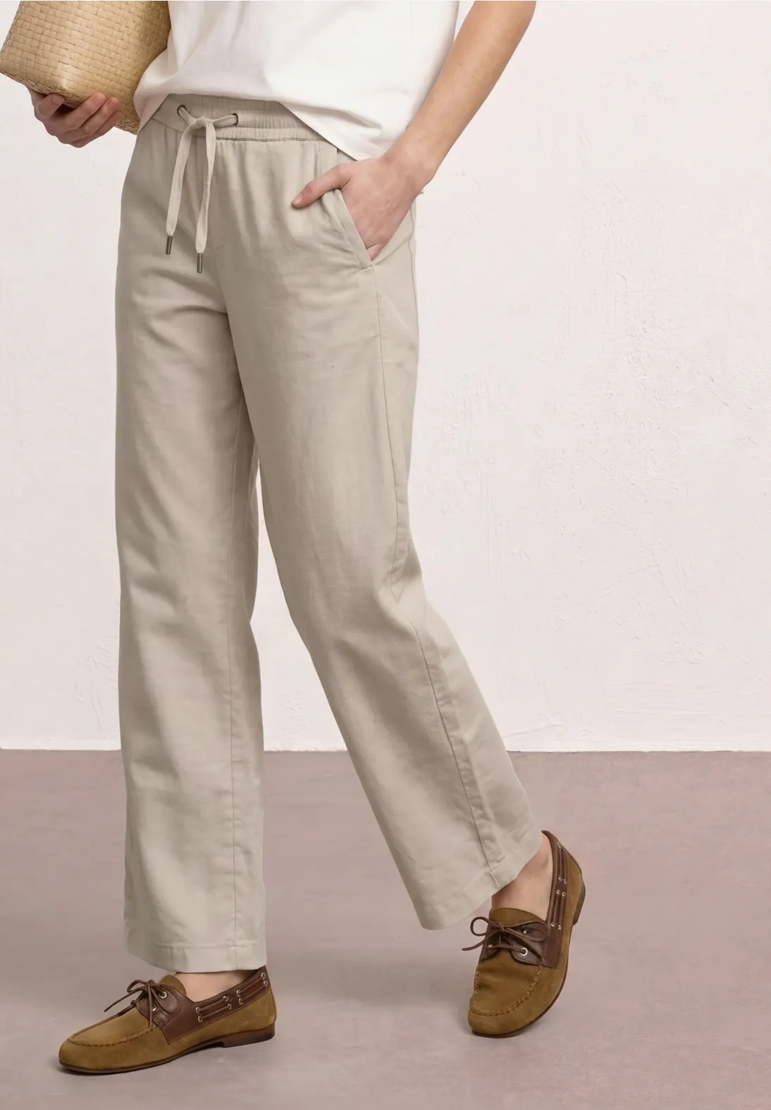 Street One High Waist Pants - Clay Sand