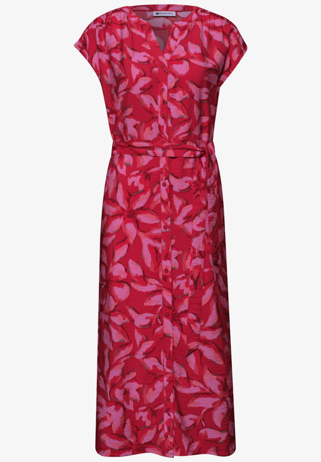 Street One Midi Jurk met Print - Salsa Red