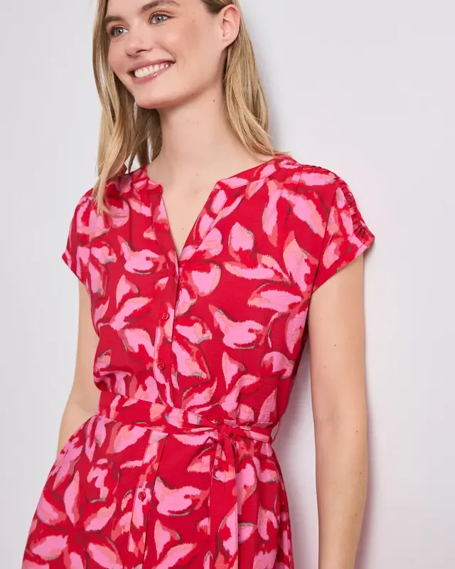 Street One Midi Jurk met Print - Salsa Red