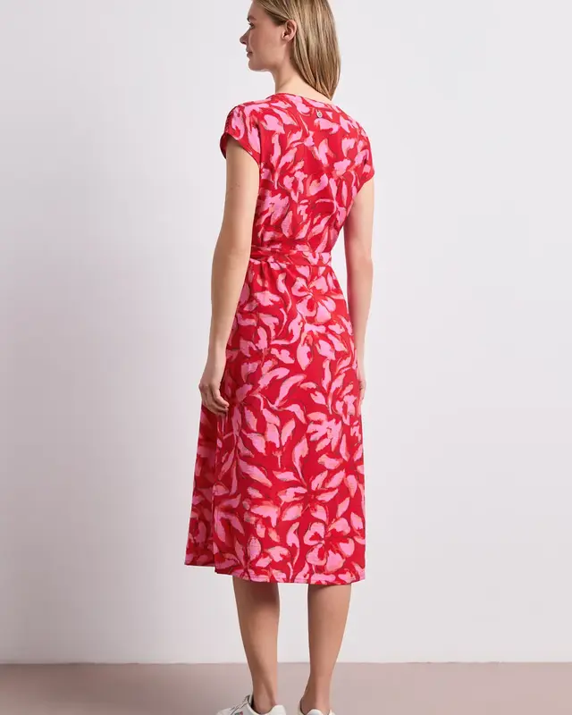 Street One Midi Dress with Print - Salsa Red