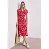 Midi Dress with Print - Salsa Red