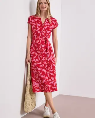 Street One Midi Dress with Print - Salsa Red
