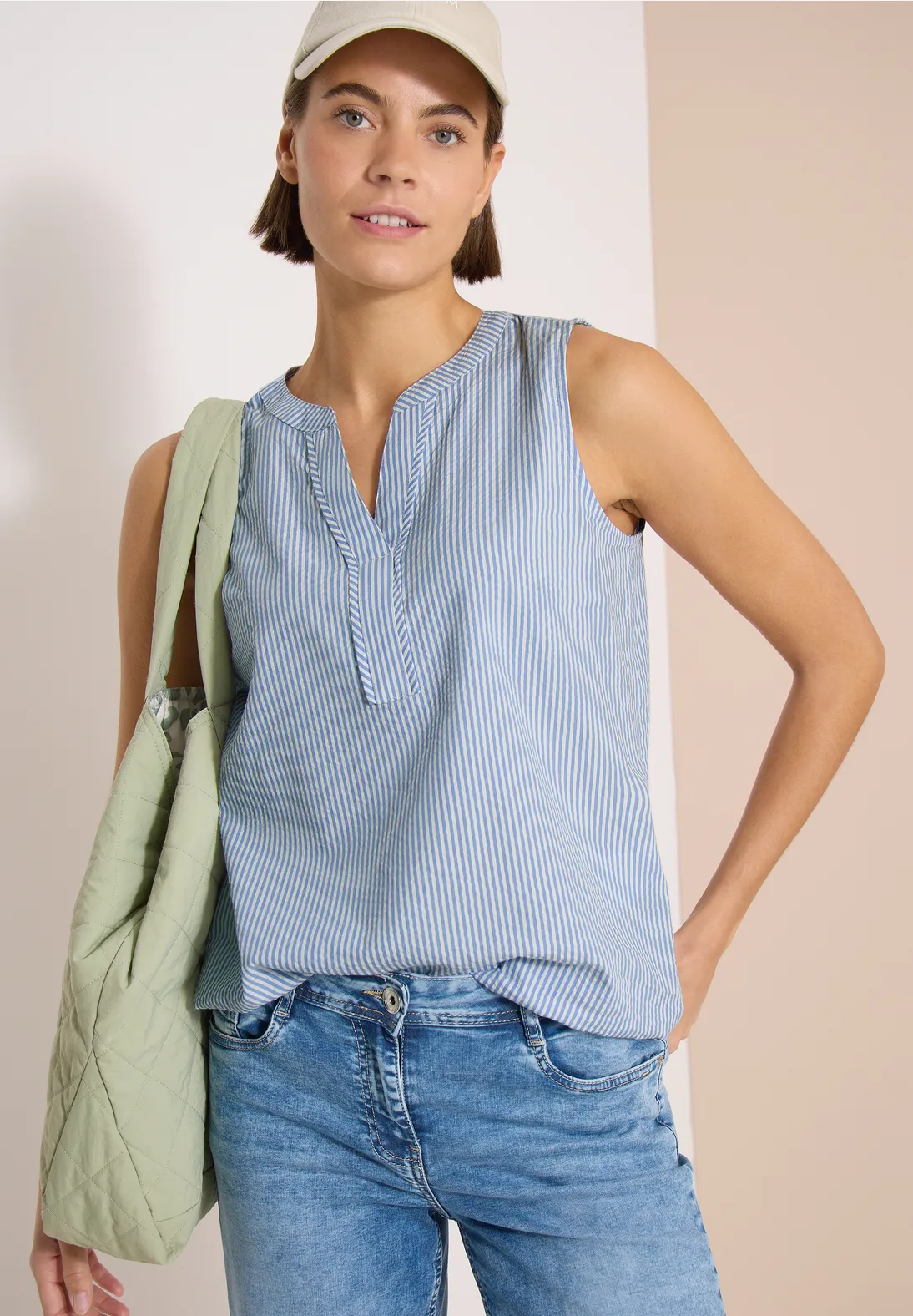 Cecil Blousetop Seersucker - Blouse Blue