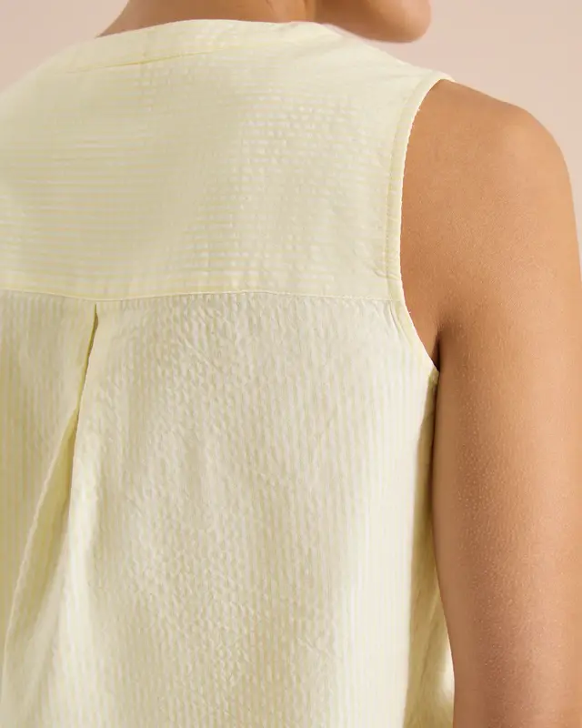 Cecil Blousetop Seersucker - Light Buttermilk Yellow