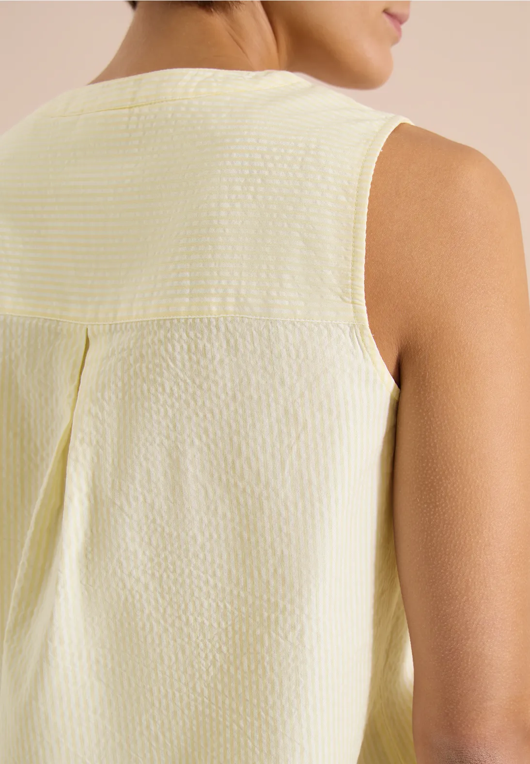 Cecil Blousetop Seersucker - Light Buttermilk Yellow