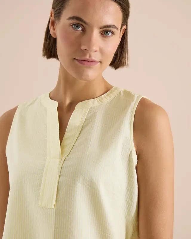 Cecil Blousetop Seersucker - Light Buttermilk Yellow