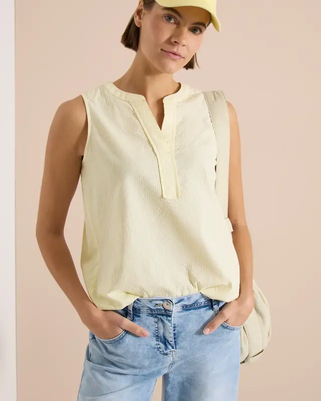 Cecil Blousetop Seersucker - Light Buttermilk Yellow