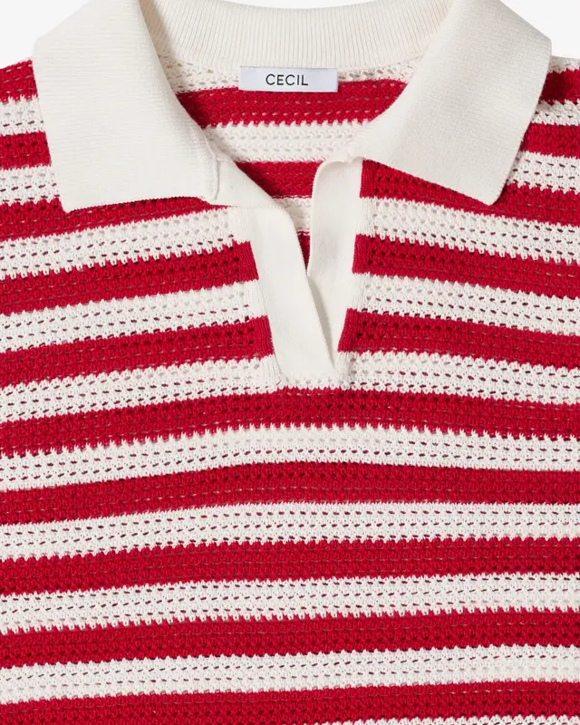Cecil Poloshirt in Mesh Kwaliteit - Glazed Apple Red