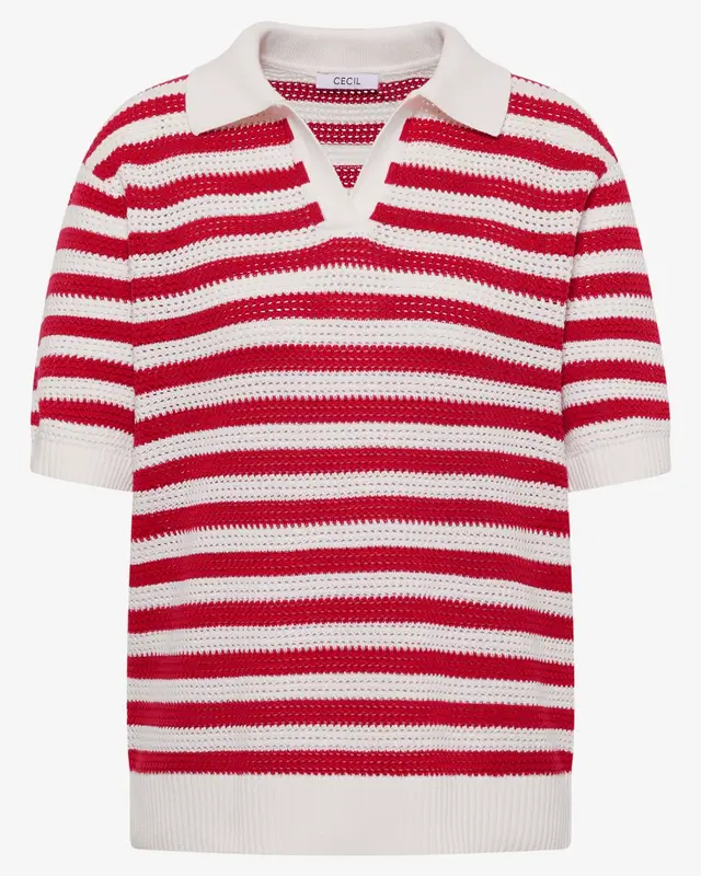 Cecil Poloshirt in Mesh Kwaliteit - Glazed Apple Red