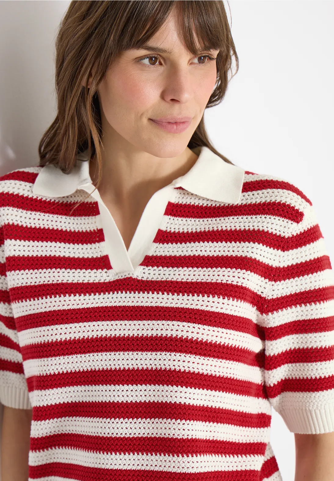Cecil Poloshirt in Mesh Kwaliteit - Glazed Apple Red