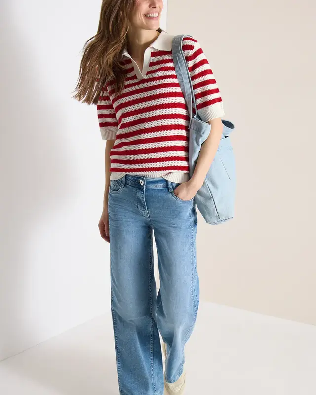 Cecil Poloshirt Mesh - Glazed Apple Red