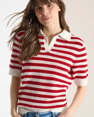Cecil Poloshirt in Mesh Kwaliteit - Glazed Apple Red