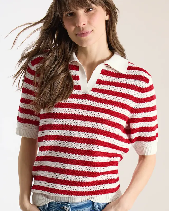 Cecil Poloshirt Mesh - Glazed Apple Red