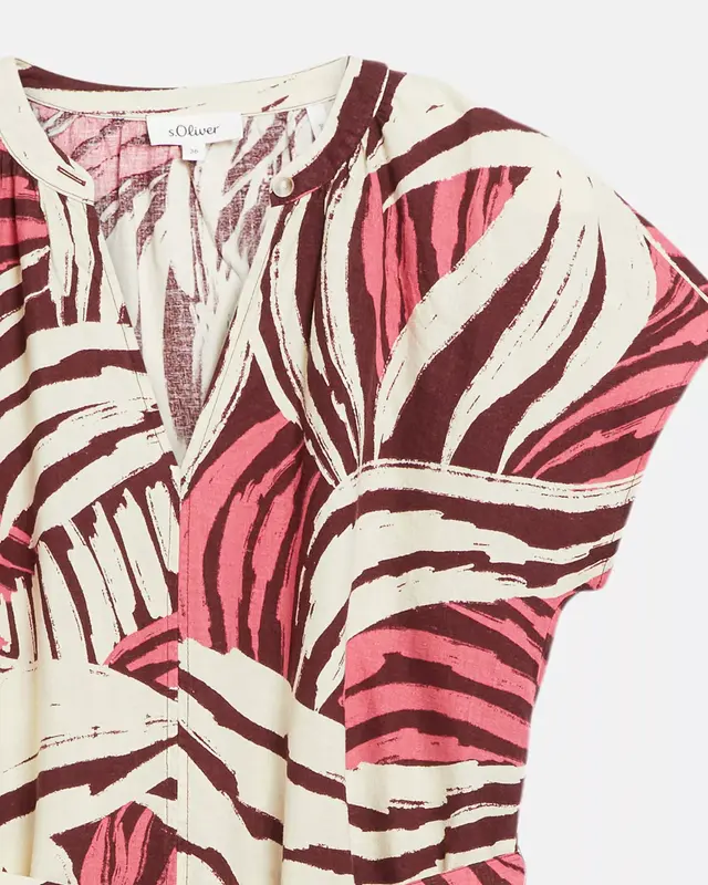 S. Oliver Leinenmix Kleid - Pink