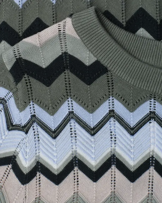 Street One Jumper Zigzag Pattern - Deep Bound Green