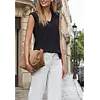 Top met V-hals - Black