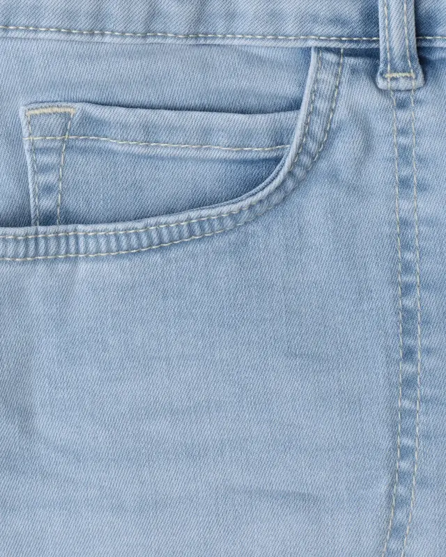 Street One Studio Straight Leg Denim Short - Light Authentic Blue Wash