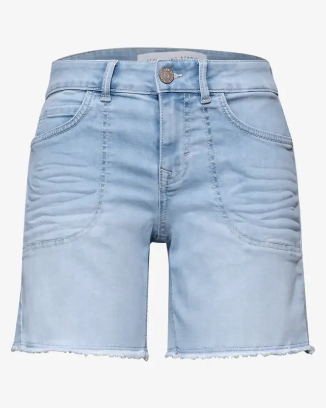 Street One Studio Straight Leg Denim Short - Light Authentic Blue Wash