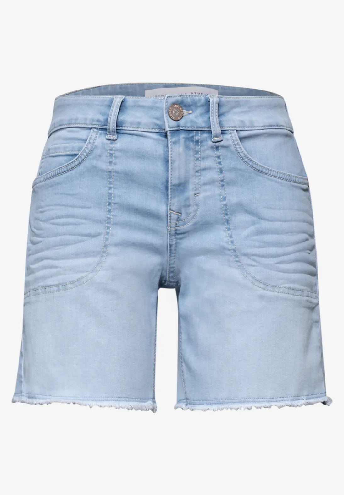 Street One Studio Straight Leg Denim Short - Light Authentic Blue Wash