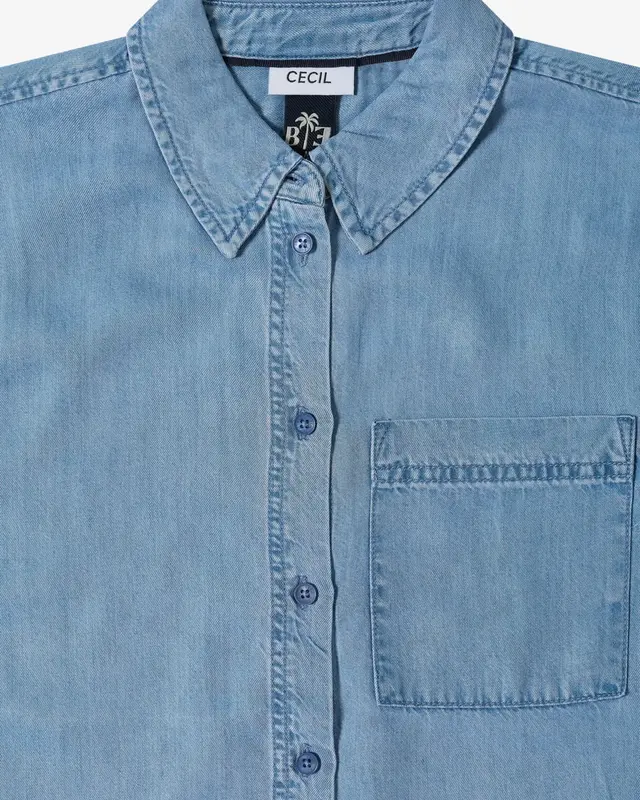 Cecil Denim Bluse - Light Blue Wash