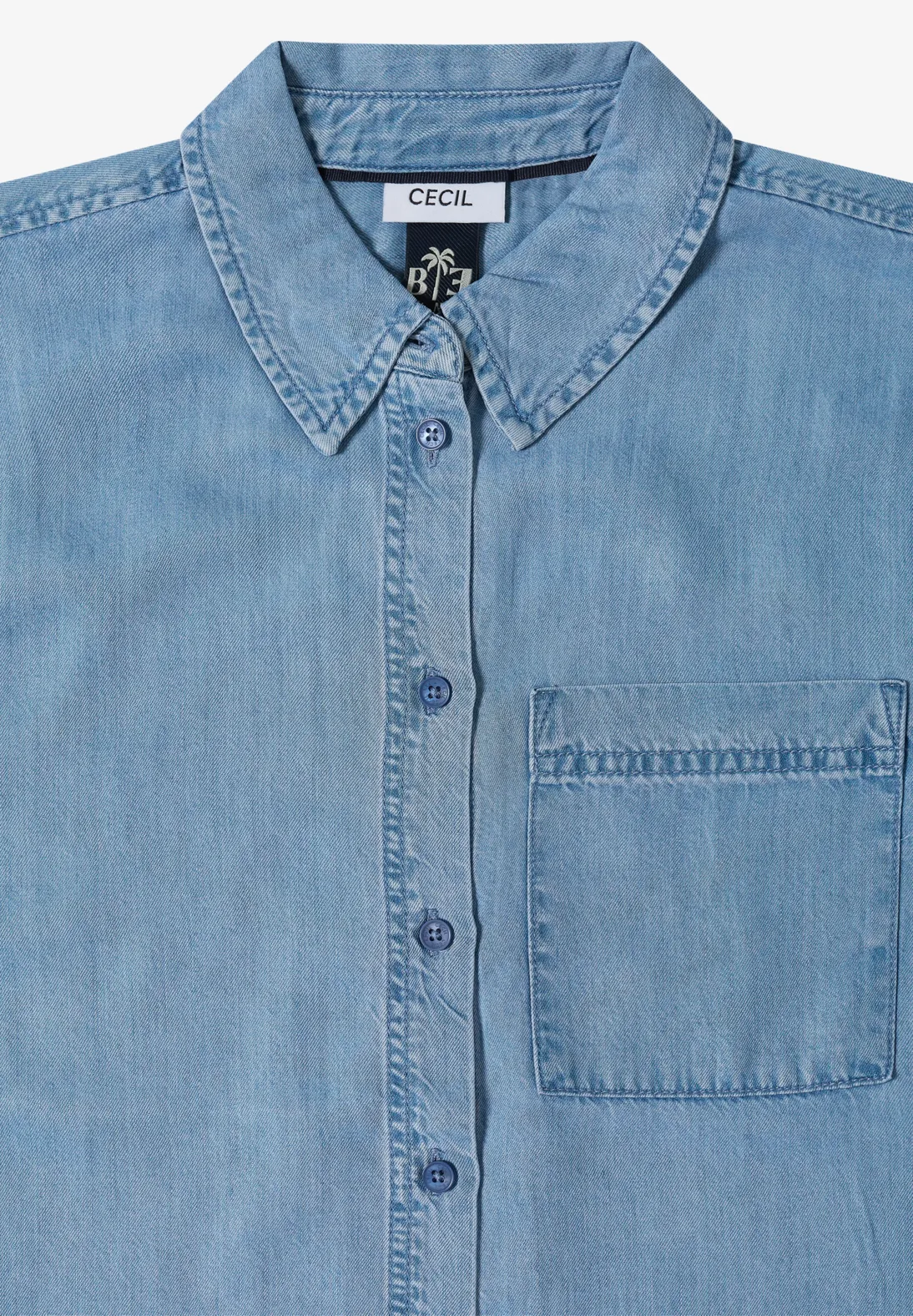 Cecil Denim Bluse - Light Blue Wash