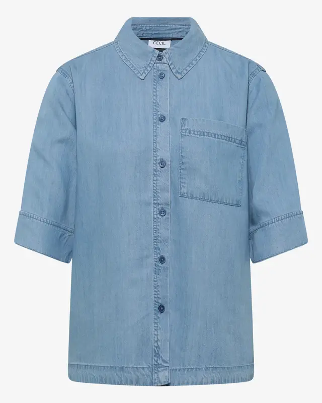 Cecil Denim Blouse - Light Blue Wash
