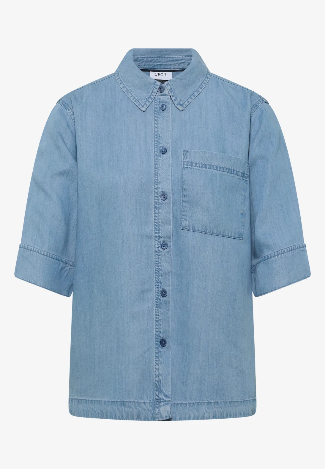 Cecil Denim Blouse - Light Blue Wash