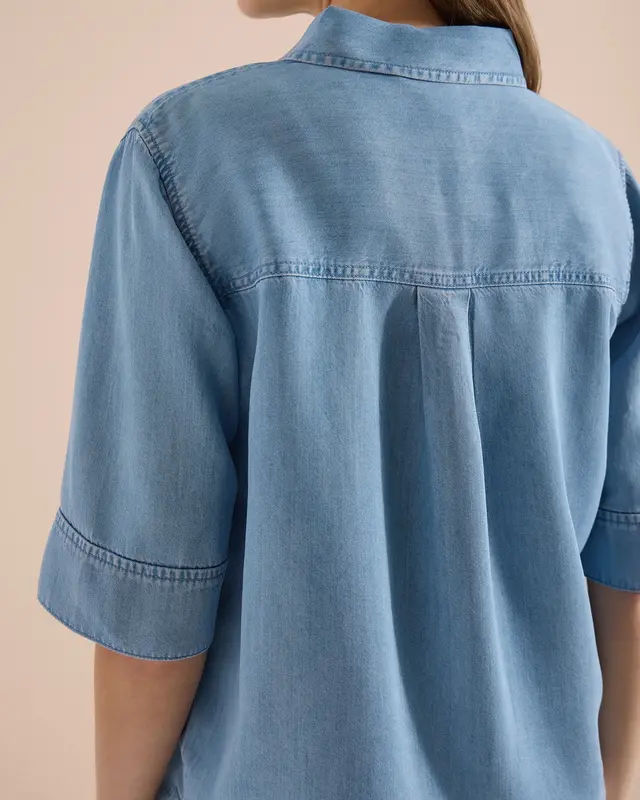 Cecil Denim Blouse - Light Blue Wash