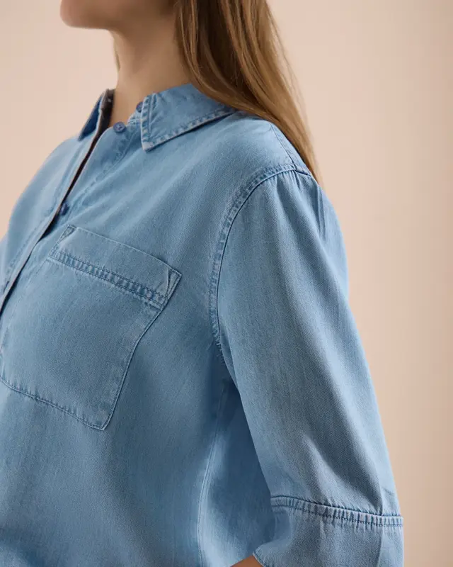 Cecil Denim Bluse - Light Blue Wash
