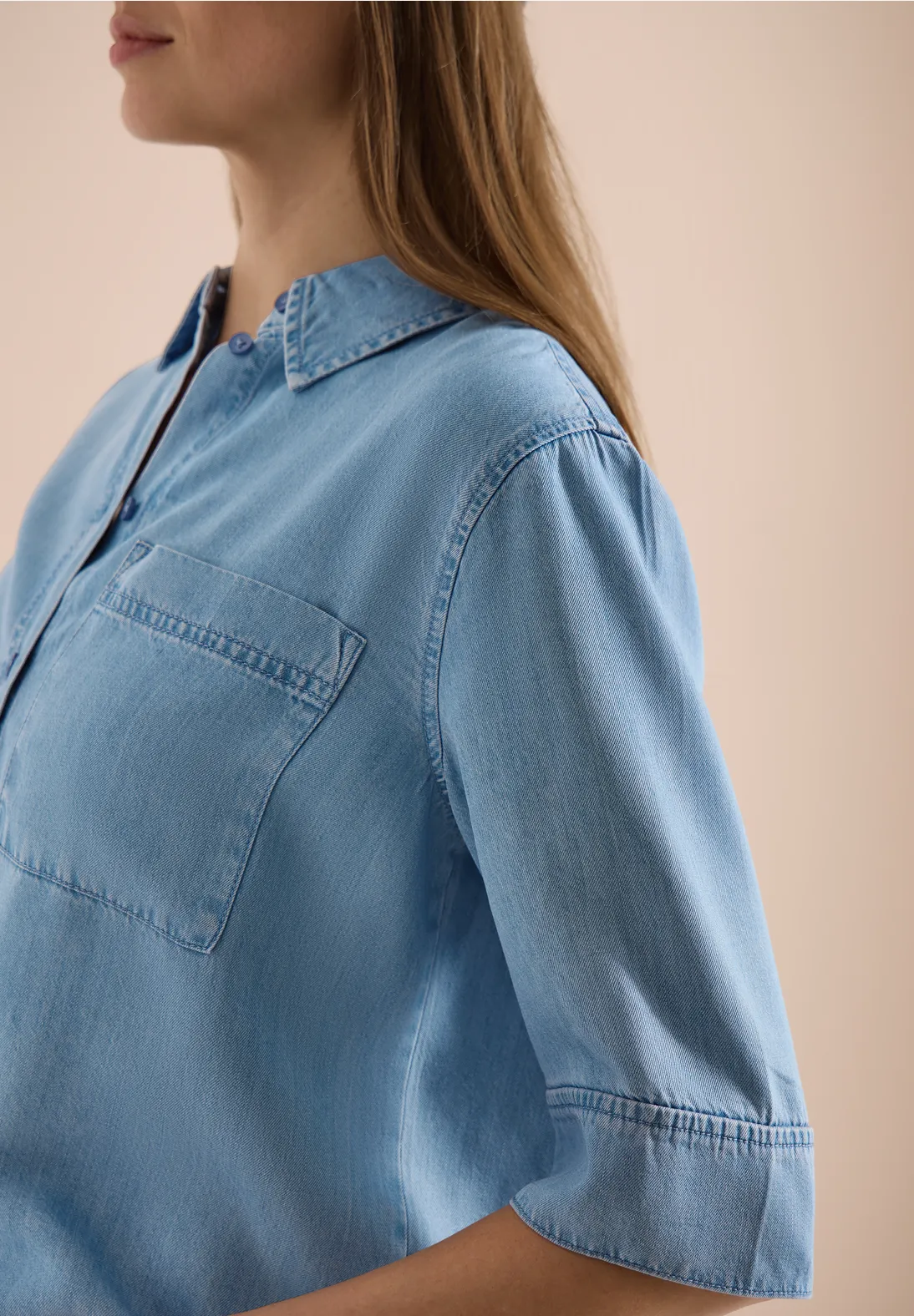Cecil Denim Bluse - Light Blue Wash