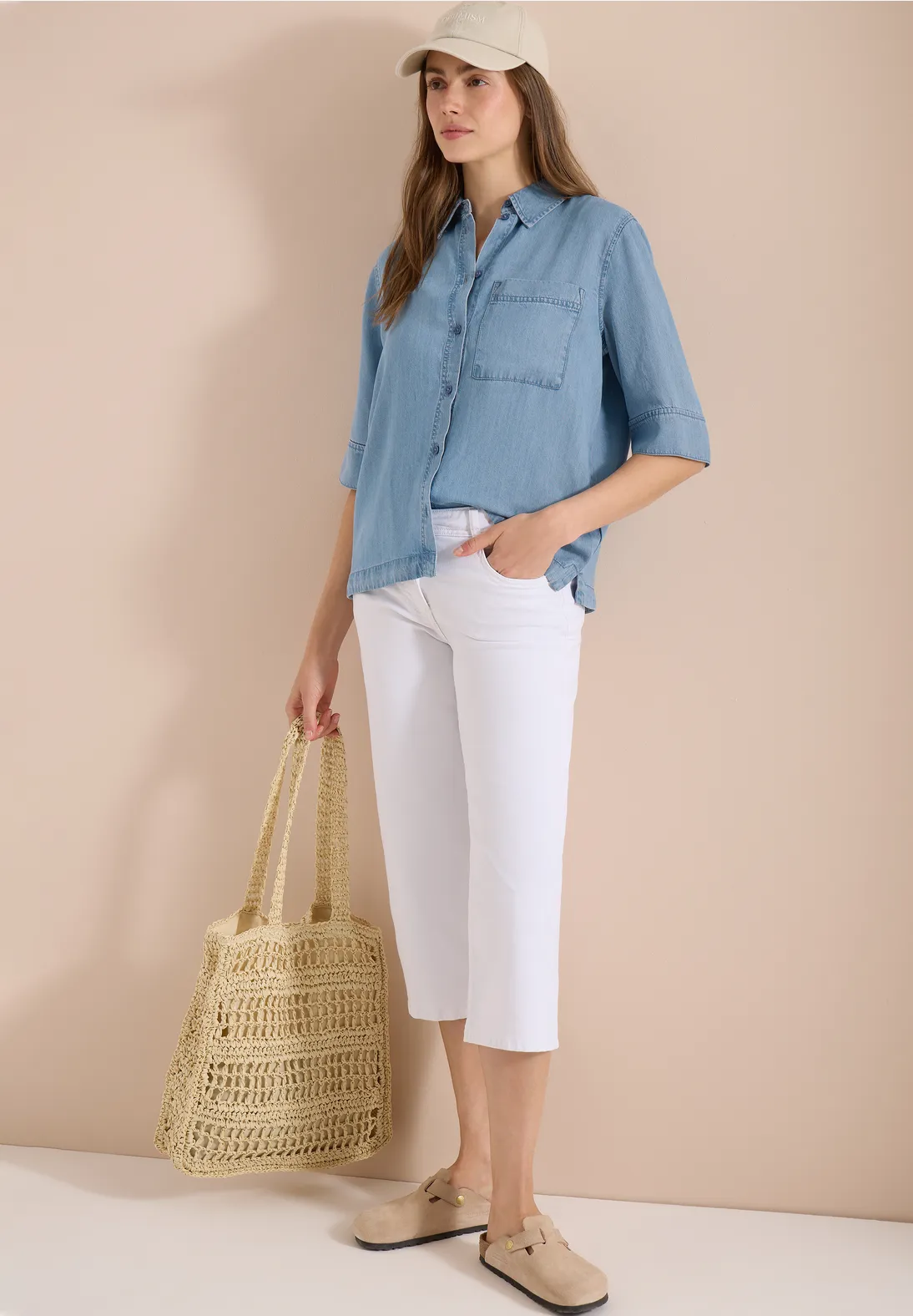 Cecil Denim Bluse - Light Blue Wash