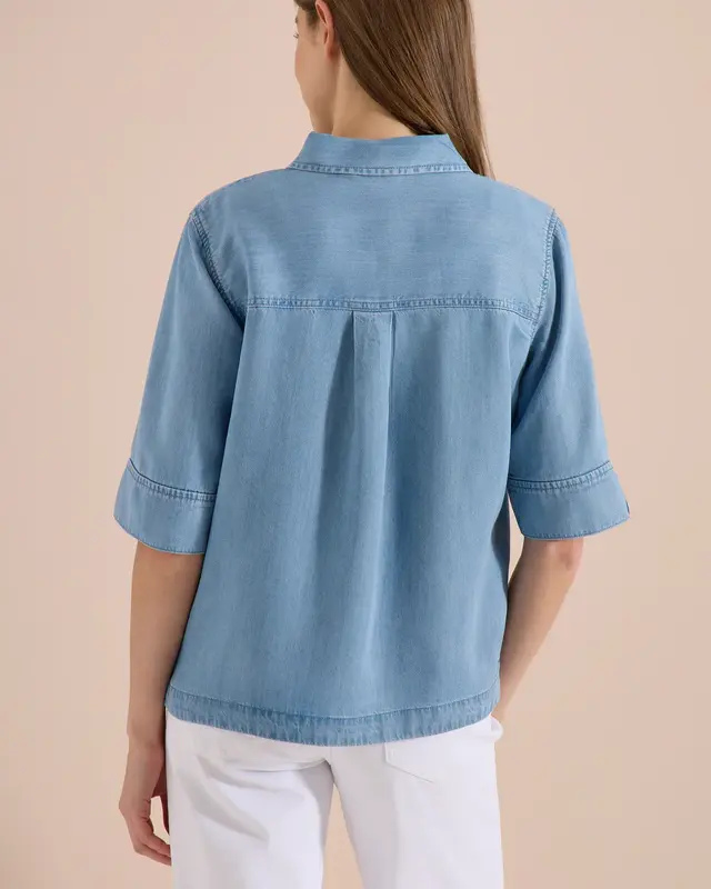Cecil Denim Blouse - Light Blue Wash