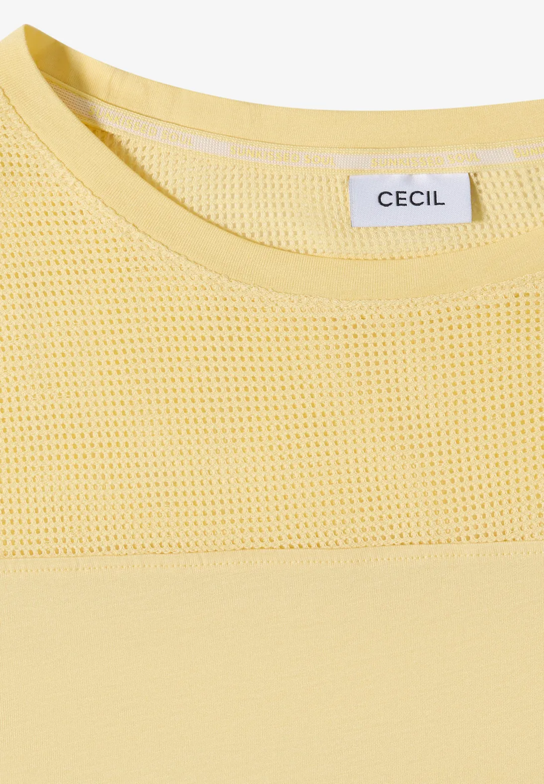Cecil Shirt with Mesh Insert - Light Buttermilk Yellow